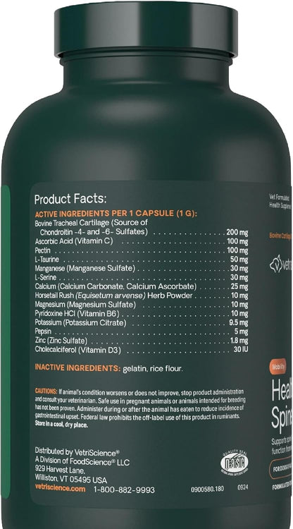 VetriScience Healthy Spine & Disc Easy-Open Capsules, Back and Spinal Support Chondroitin and Taurine Supplement for Dogs, Perfect for Dachshunds, Corgis, Frenchies, Basset Hounds & More, 180 Count - Image 13