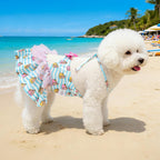 CuteBone small dog summer clothes side view blue striped capybara pattern