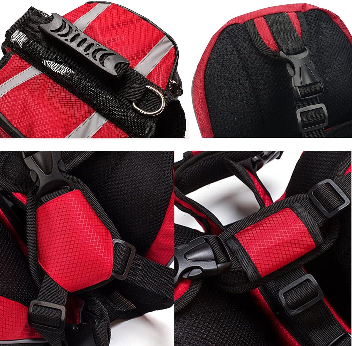 Lifeunion adjustable medium pet saddlebag showcasing the inner breathable sandwich air-mesh net