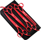 Purple Dragon Professional 7.0 inch 4PCS Pet Grooming Scissors Kit Japan Premium Steel Straight & Curved & Thinning Blade Dog Hair Cutting Shears Set with Case - Image 10