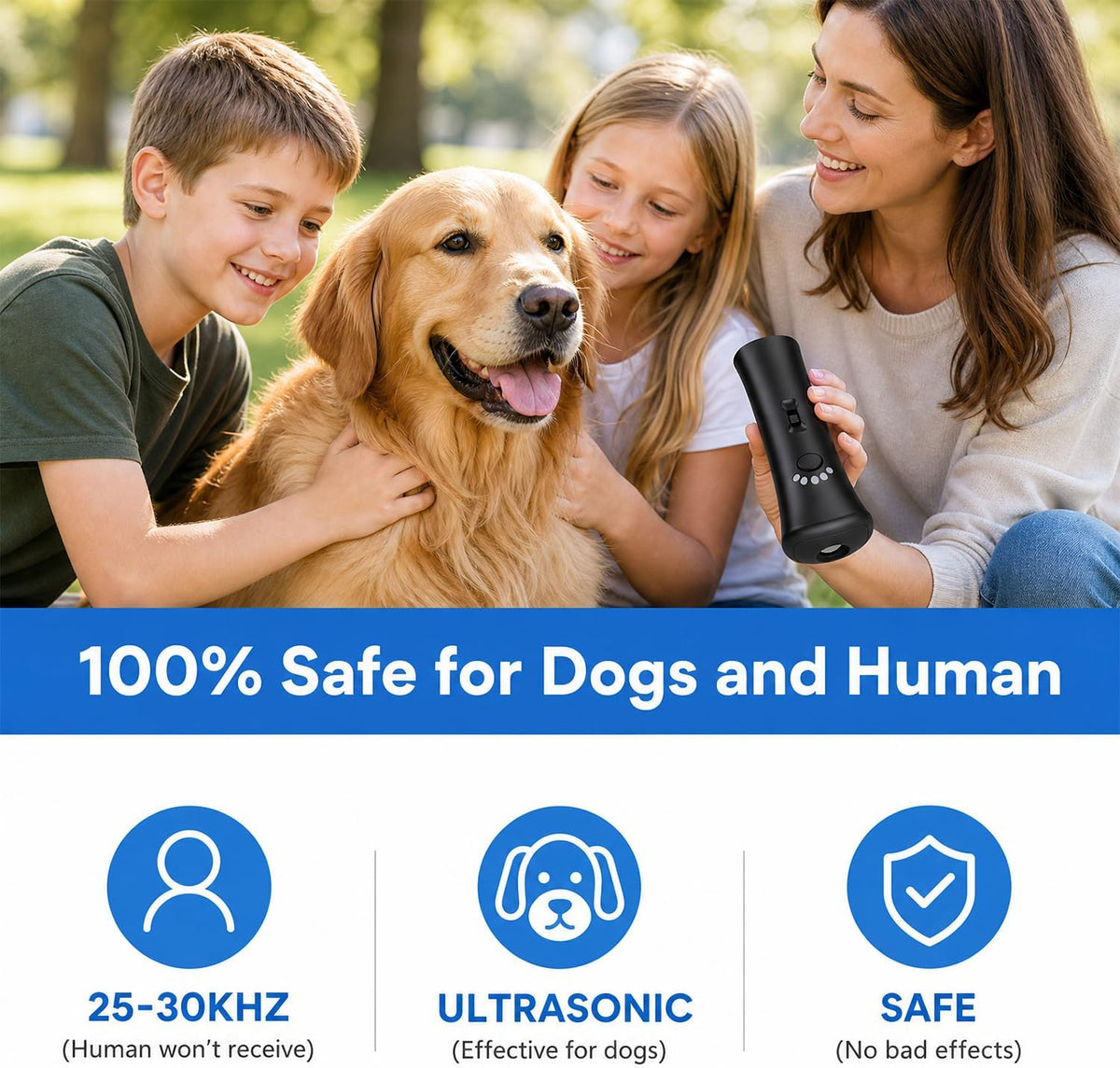 Side profile of Dliben rechargeable anti barking device