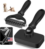 Professional 3PCS Self Cleaning Slicker Brush & Pet Grooming Rake & Flea Comb for Dogs,Cats and Horses | Double-Sided Dematting Comb & Skin Friendly Deshedding Grooming Tool | Pet Supplies (Blue) - Image 12