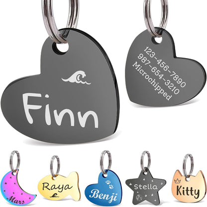 Anavia Small Size Dog Cat ID Tags, Small/XS Personalized Color Plated Stainless Steel Puppy Kitten Name Tags, Customized Engraved Nameplate Pet Collar Tag (Rose Gold, Cat Head) - Image 12
