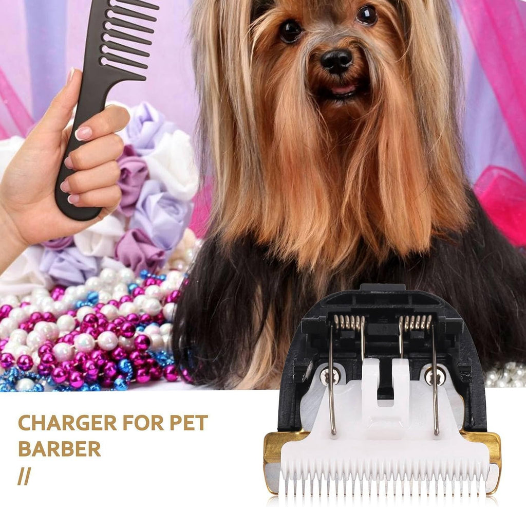 Casendy rust resistant titanium gold and ceramic pet grooming blade back view