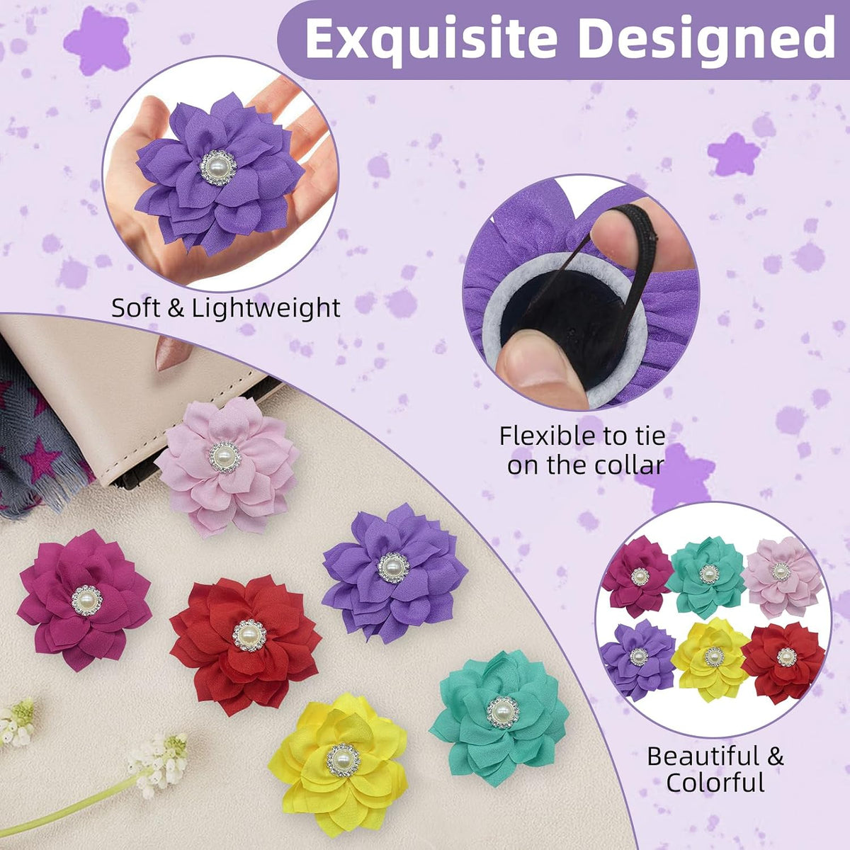 UBQUBQ multi layered floral charms for female dog accessories collection