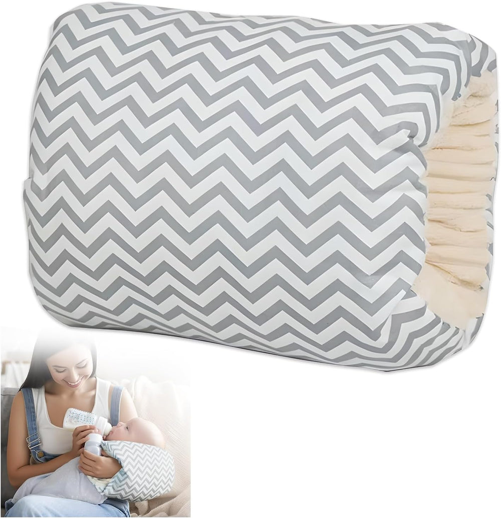 Mkxpwmks Cozy Cradle Arm Pillow light grey crown front view