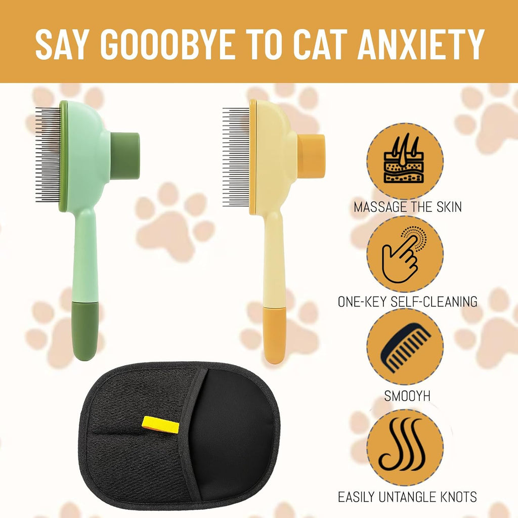 Dhgate self-cleaning pet grooming brush highlighting the one-click hair release button