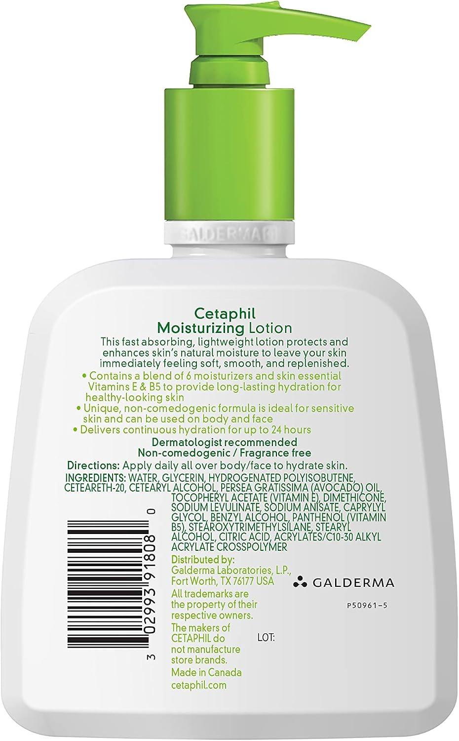 Cetaphil face and body lotion pump dispenser close up
