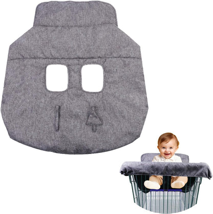 WedFeir shopping cart cover for baby front view showcasing grey cotton fabric design.