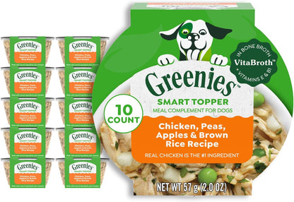 Greenies Smart Topper High Protein Wet Mix-in for Dogs, Chicken, Peas, Apples, and Brown Rice Recipe & Duck, Broccoli, Carrots and Barley Recipe Variety Pack with Whole Grains, 8 Trays of 2 oz. - Image 14