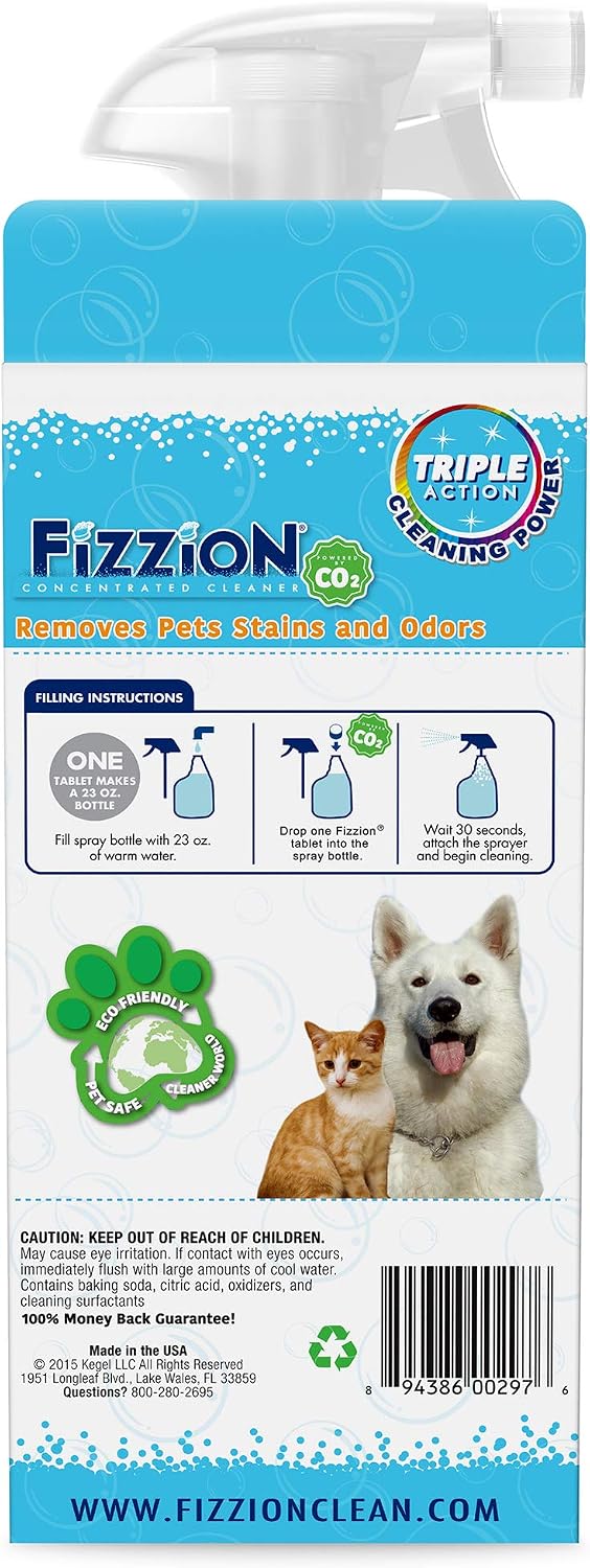 Fizzion spray bottle kit with refill tablets and box