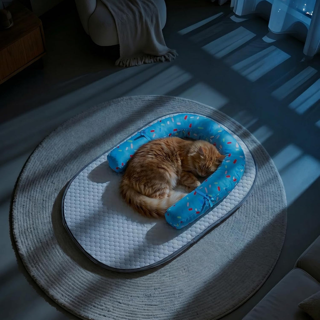 Supet cooling mat used inside a pet travel carrier