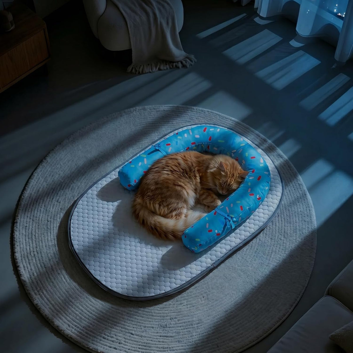 Supet cooling mat used inside a pet travel carrier