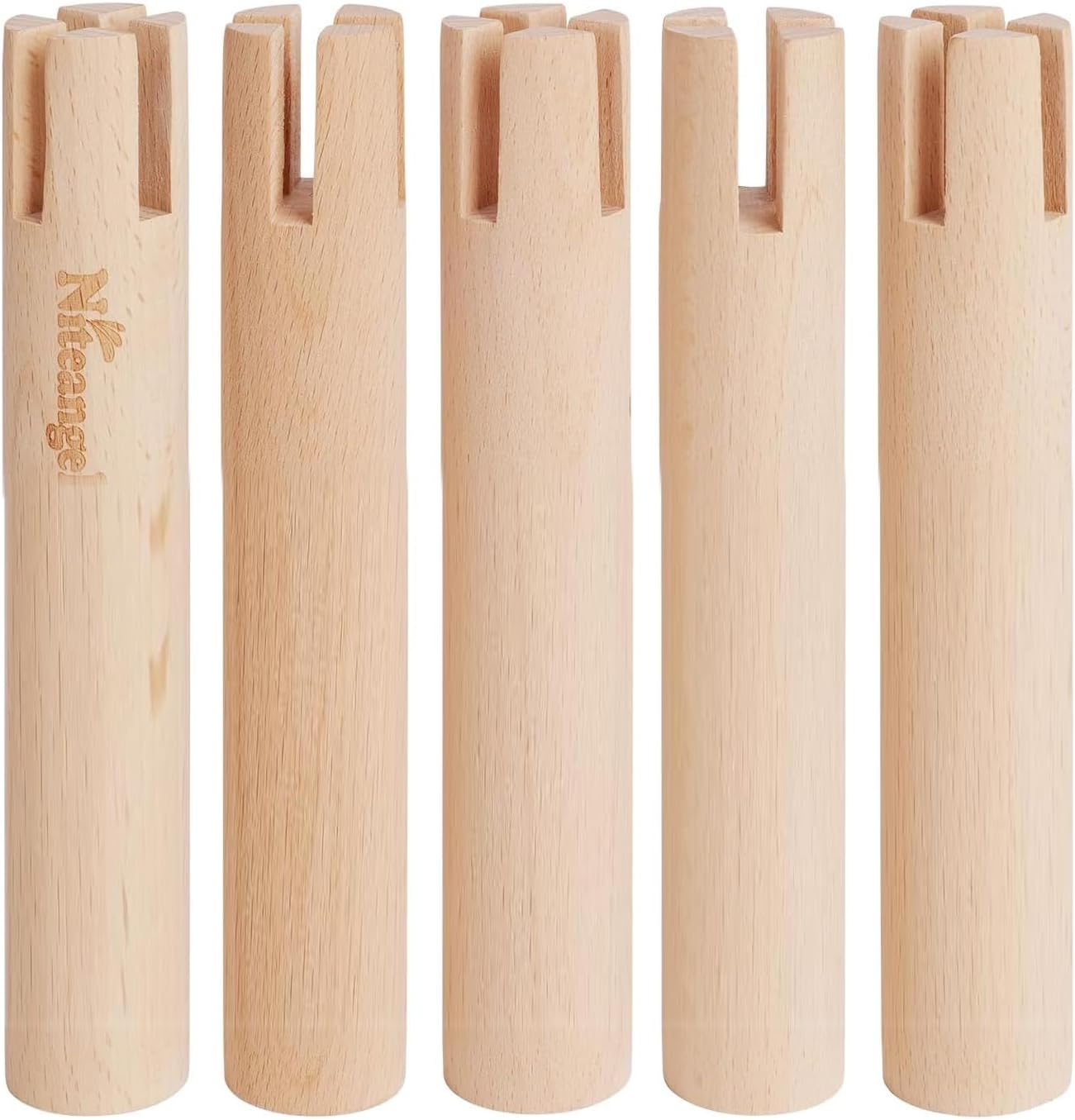Niteangel Set of Beech Stilts for Elevating & Safely Setting Niteangel Multi-Chamber Series Maze House (Set of 5 Stilts (5.9'' H)) - Image 1
