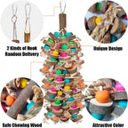 Parrot Toys for Large Birds, Multicolored Wooden Blocks Bird Chewing Toy Parrot Cage Bite Toy or Macaws Cokatoos African Grey and Large Medium Birds - Image 3