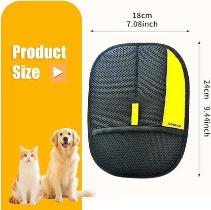 Ergonomic breathable pet hair remover glove side view