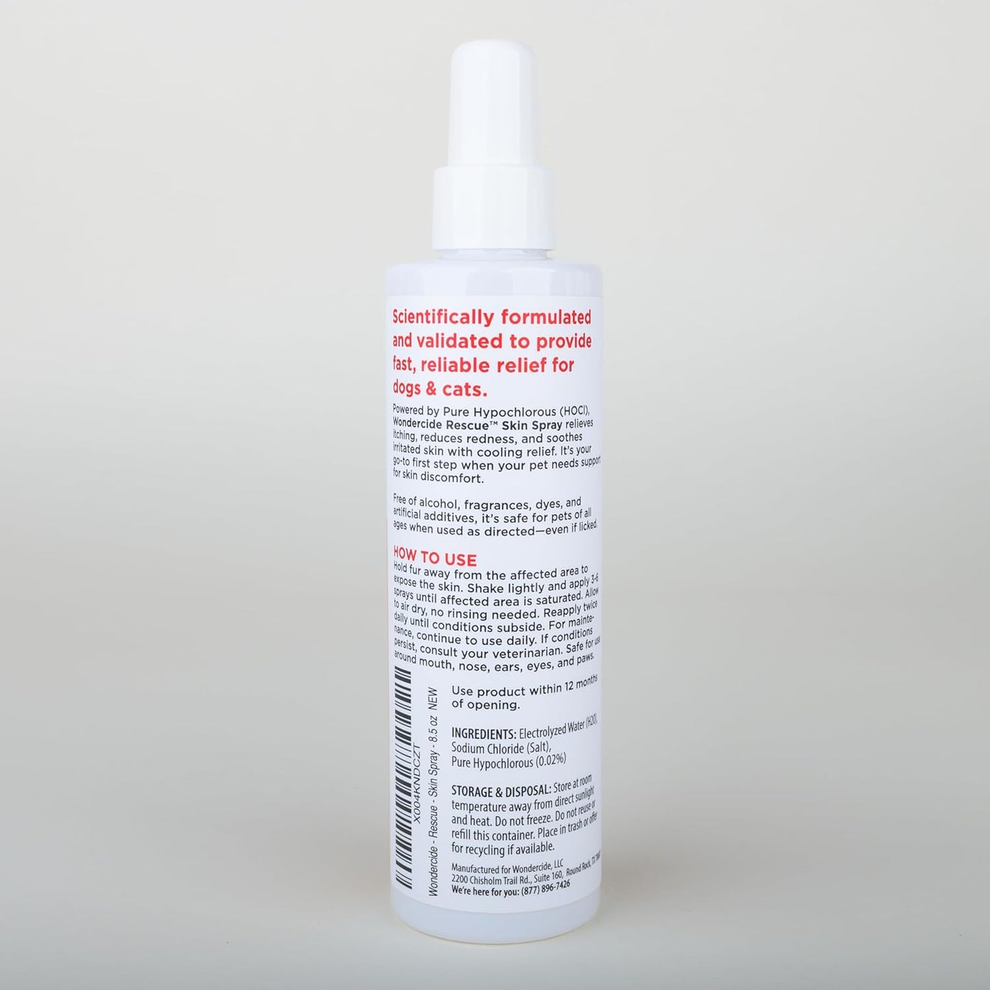 Wondercide authentic USA pet wellness skin rescue spray packaging