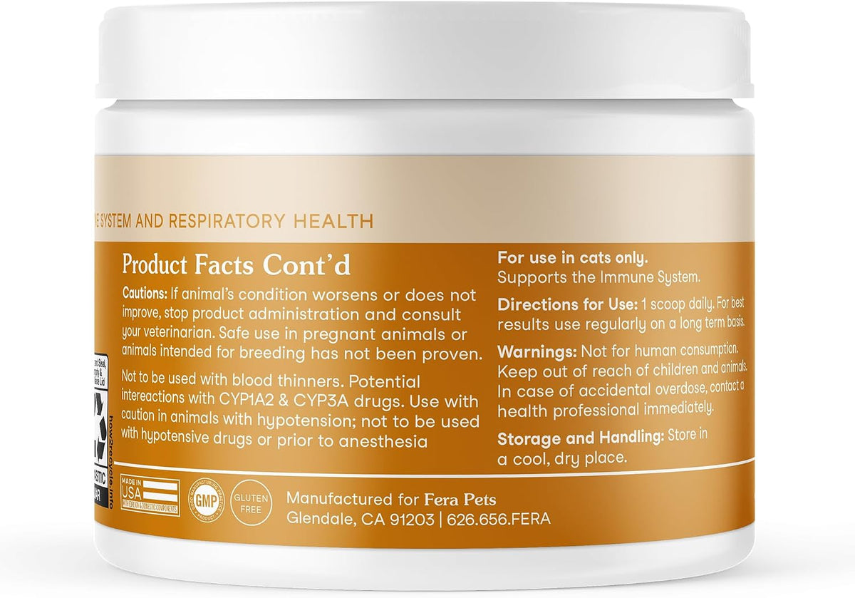 Fera Pets Lysine Powder for Cats - Immune Support Supplement with Quercetin & Postbiotics - Promotes Respiratory Health & Normal Inflammatory Response - Helps Maintain Normal Eye Health - 60 Scoops - Image 9
