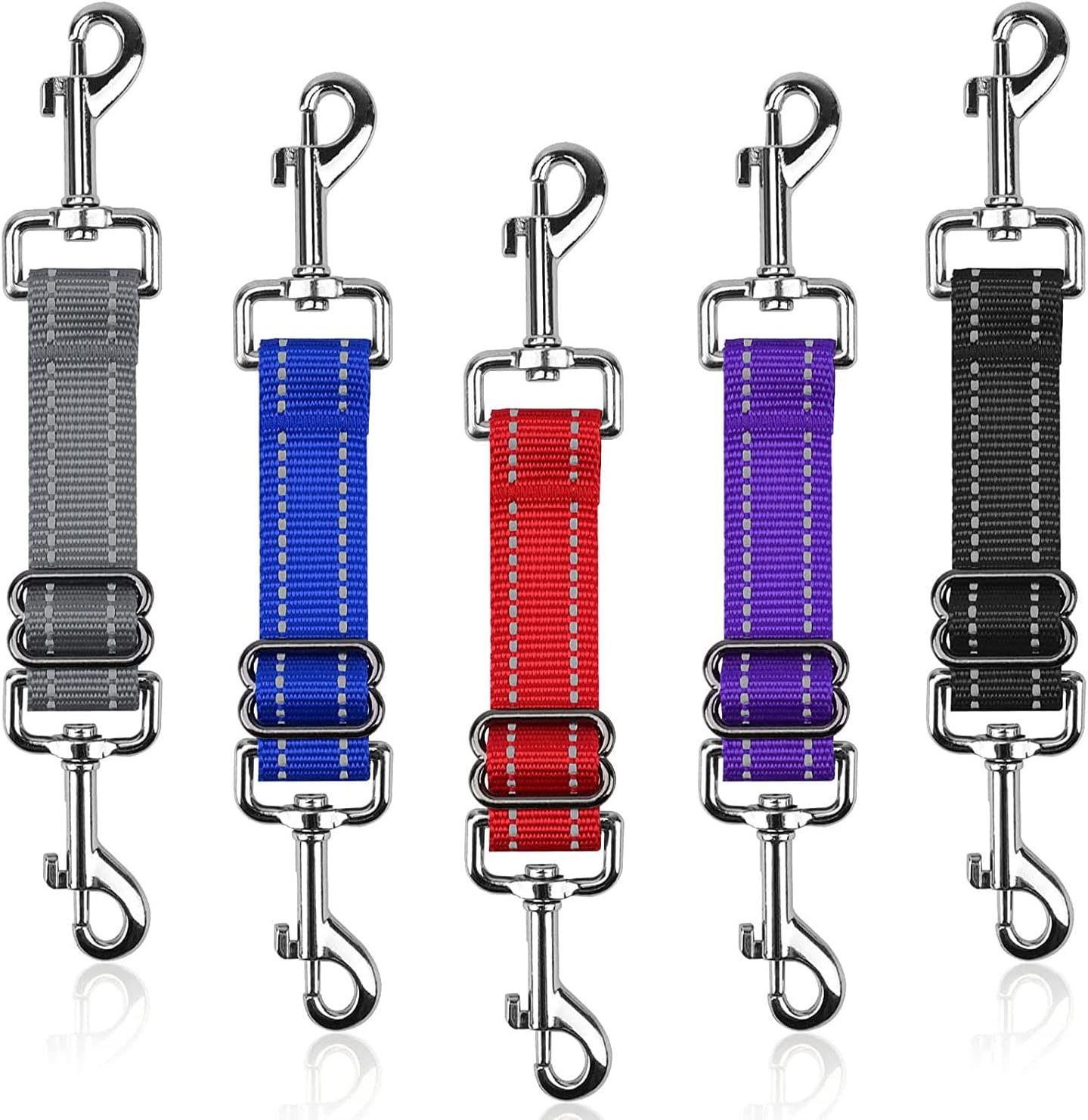 Durable double ended dog leash safety connector for escape proof walking