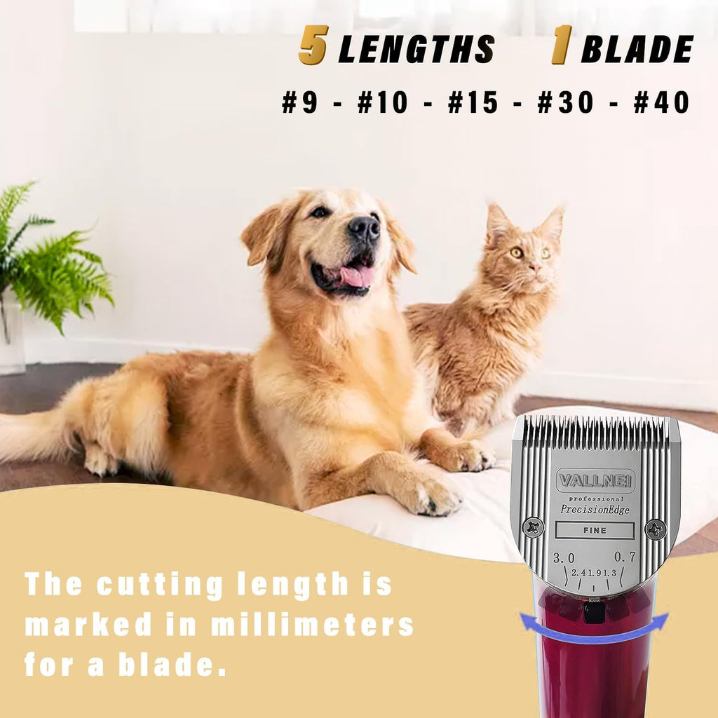 Detachable dog and cat clipper blade replacements side view demonstrating precise build quality.
