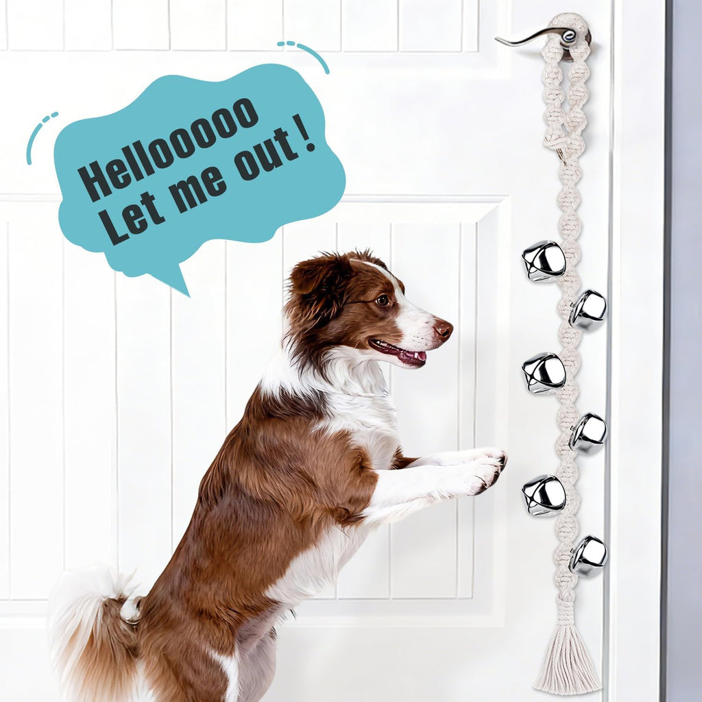 Adjustable hanging dog bells for door handle