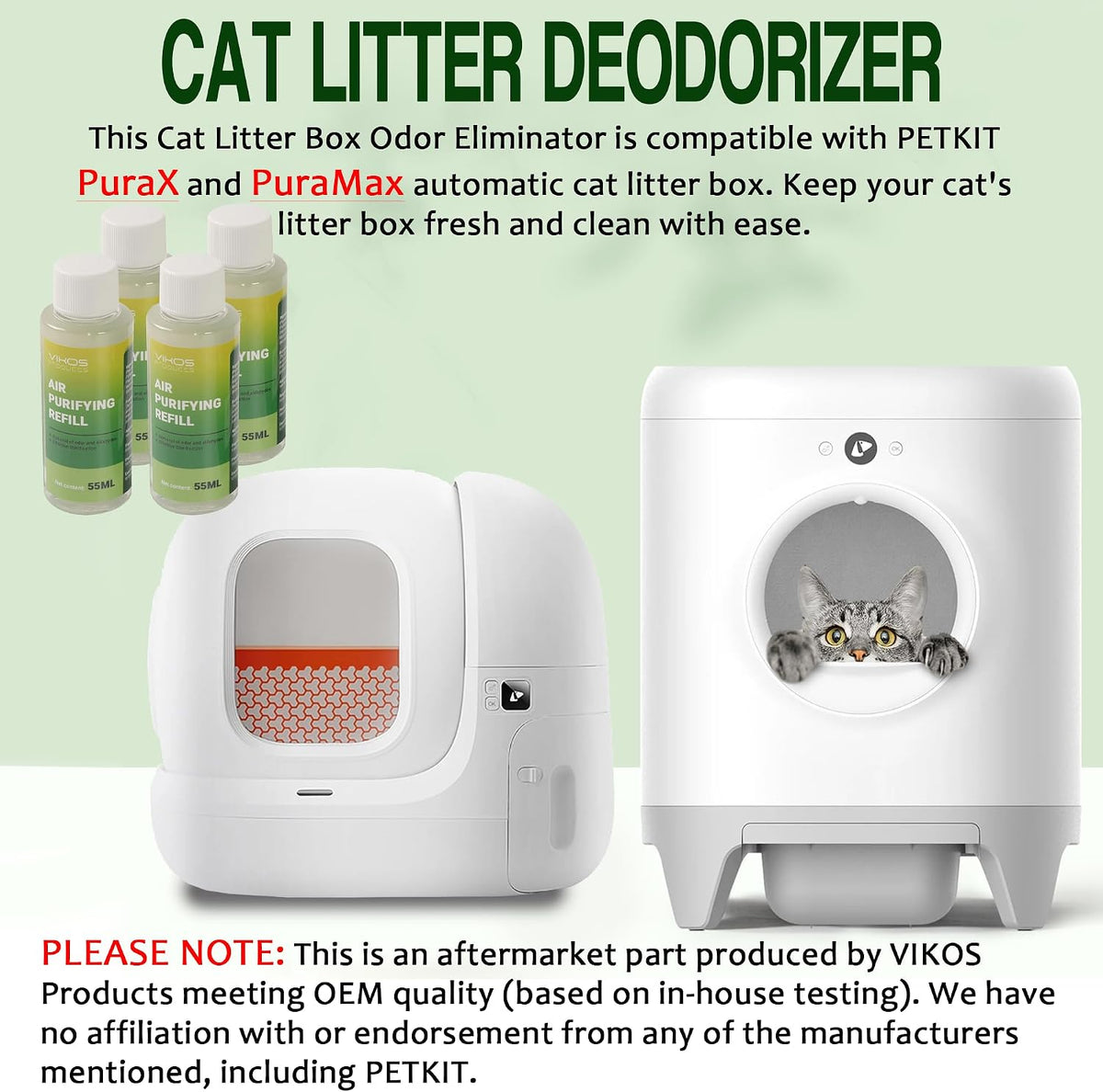 Premium USA imported cat litter deodorizer refills package on a clean background
