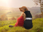 Uteuvili large dog sweater with pocket and printed graphic back view.