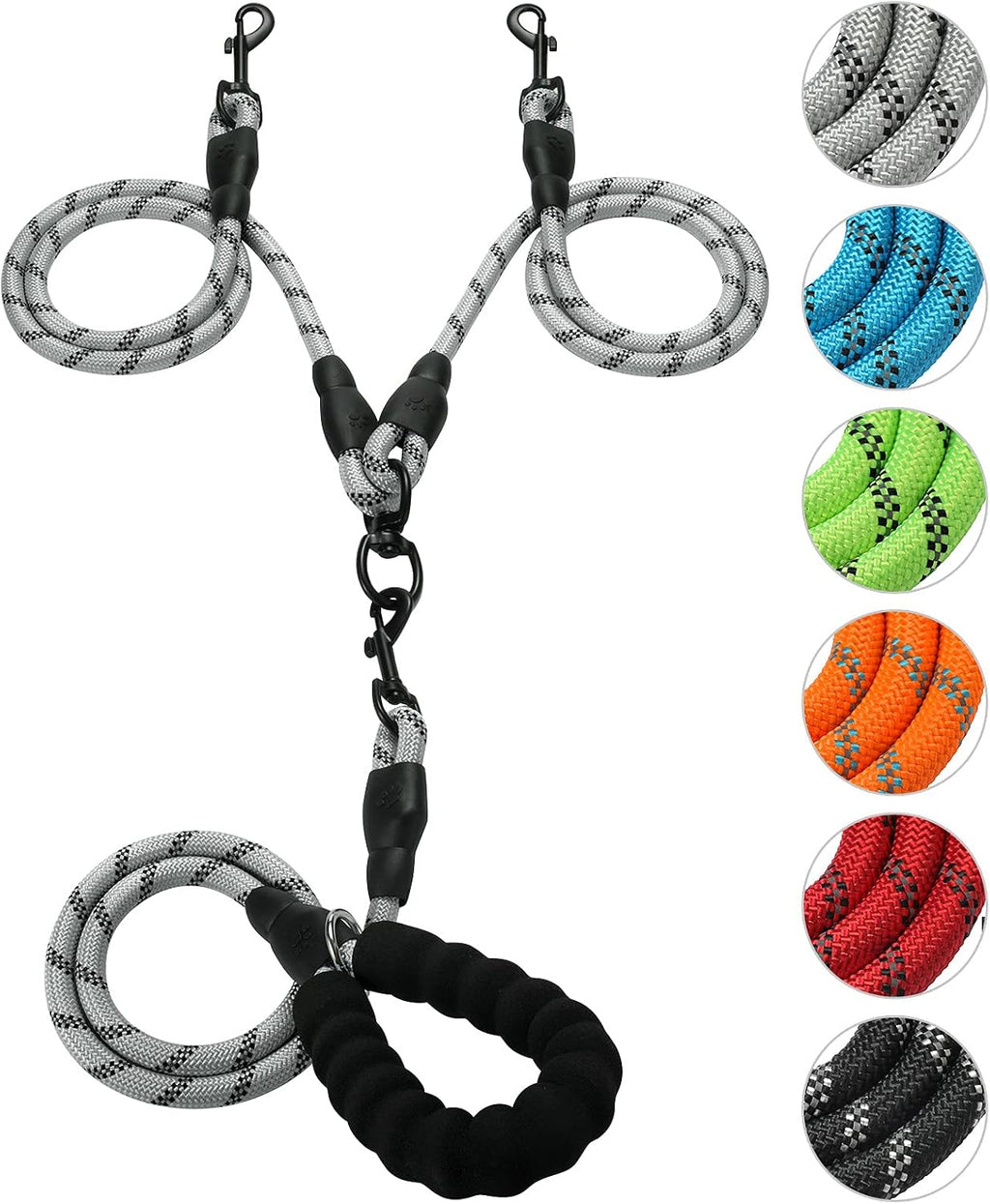 Detachable coupler design on the light blue Gokotta double dog walking accessory