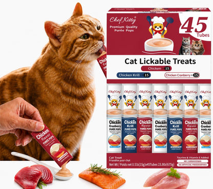 Cat Treats Lickable | Grain-Free Cat Food Toppers, High Protein | Creamy Puree Squeeze Ups with Vitamin E & Taurine, Digestible Formula | 0.5 oz. Each Tube, Chicken & Seafood Mix Variety | 20 Tubes - Image 11