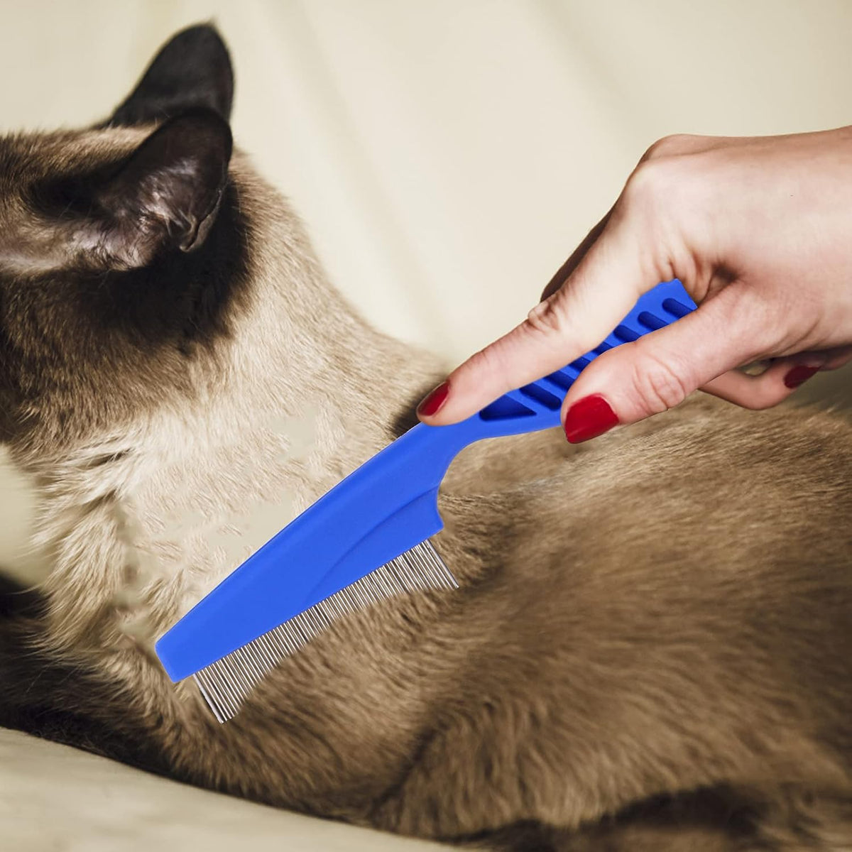Molain Cat Dog Flea Comb, Pet Tear Stain Remover Comb Set Pet Dog Cat Grooming Comb (4 Pieces) - Image 6