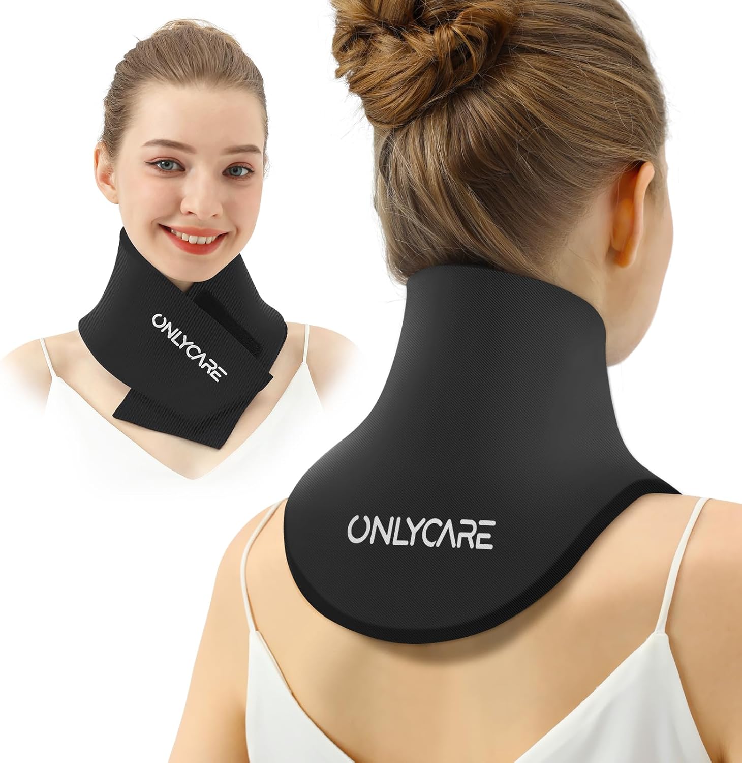 Onlycare neck ice pack wrap front view for pain relief