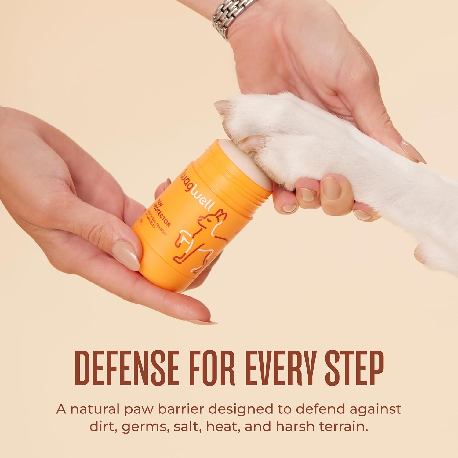 WagWell Paw Protector lifestyle application on paw