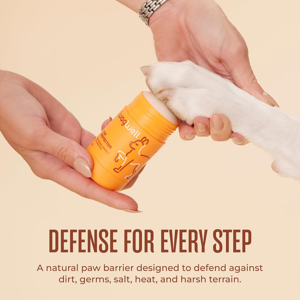 WagWell Paw Protector lifestyle application on paw