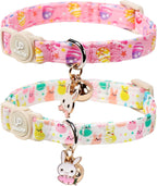 Cat Collar, 2Pack Summer Kitten Collars-Cute Blueberry and Peach Pendants-Breakaway Kitty Collars,Cat Collar with Bell, for Girl & Boy Cats - Image 10