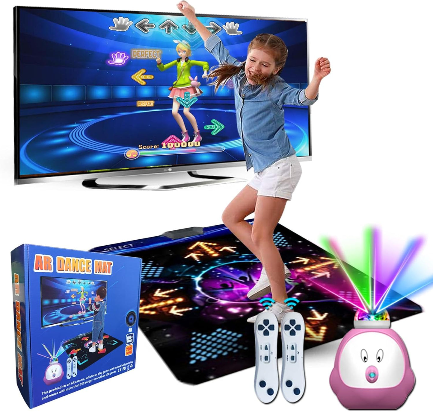 Yrprsodf musical electronic dance mat front view with accessories