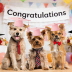 Julmelon pink pet graduation cap on white background