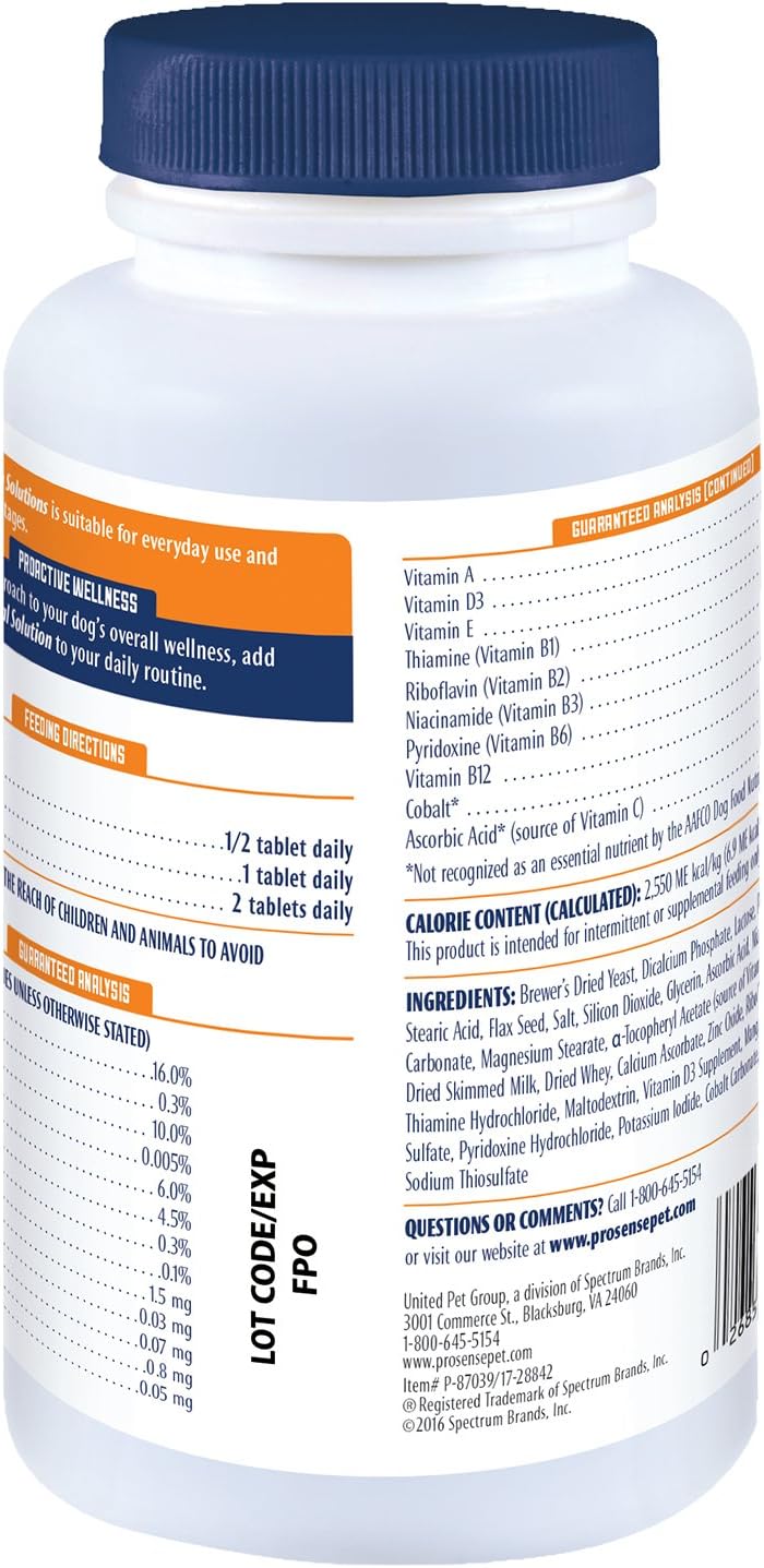 ProSense multivitamin supplement bottle for canine health