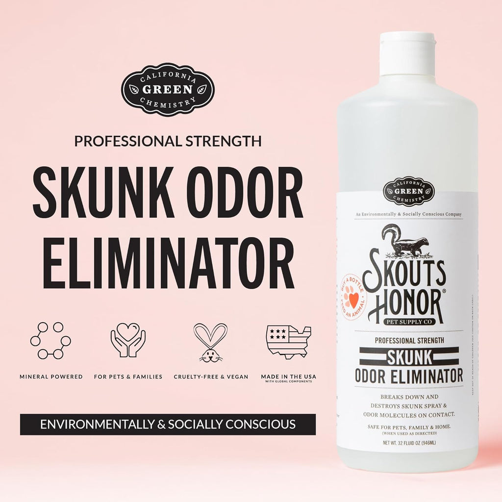 Skout's Honor professional strength skunk spray remover 32 Ounce size bottle