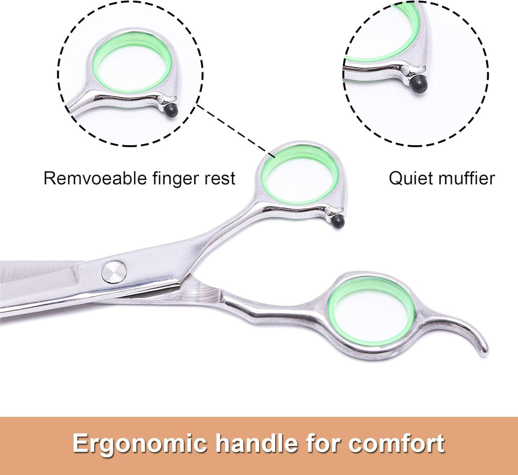 LovinPet premium imported pet grooming shears in use trimming dog paws.