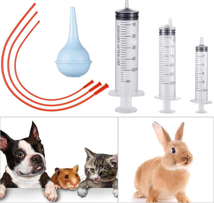 Treela pet supplies emergency tube feeding kit packaging components spread out