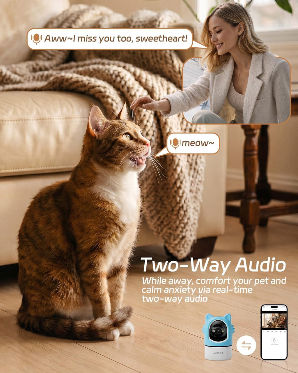 Aliobc 2K indoor cat camera package contents