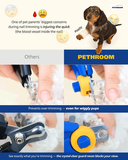 Stainless steel blades of Pethroom pet nail grooming tool