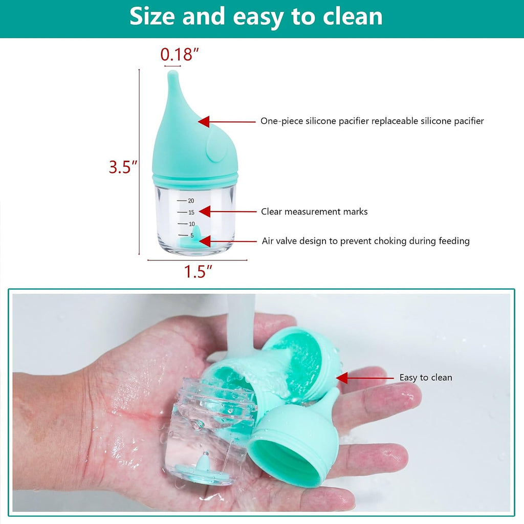 Soft silicone nipple detail on the YeulYuuri newborn animal nursing bottle.