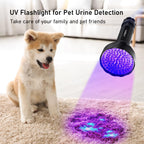 Durable aircraft grade aluminum body of the GLOSSDAY blacklight flashlight highlighting its heavy duty construction.