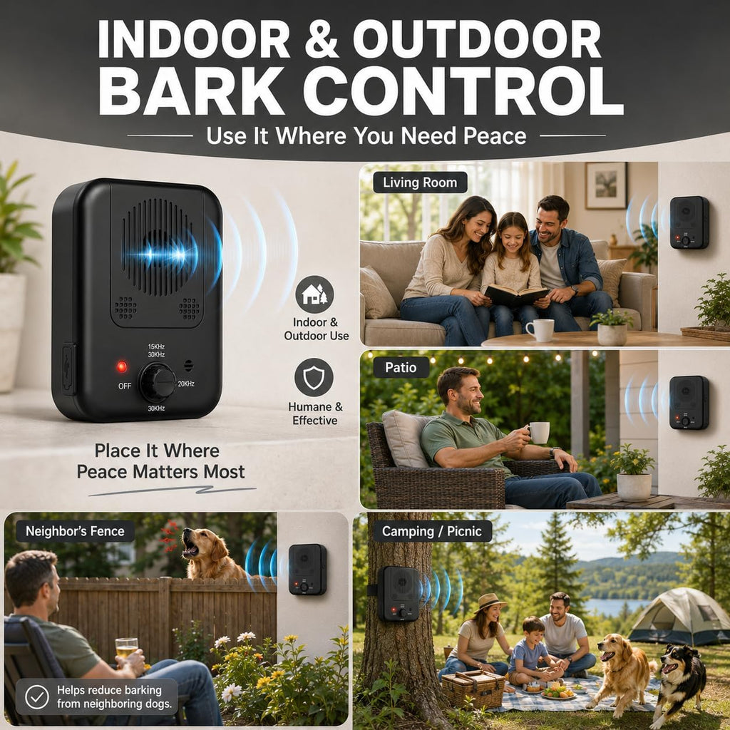 Onirri dog deterrent device demonstrating 50 feet range coverage