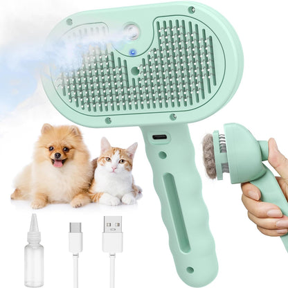 Viphope pet steam brush ergonomic handle view