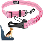SlowTon Dog Seat Belt for Car, Adjustable 3 in 1 Dog Seatbelt with Elastic Bungee Buffer, Nylon Heavy Duty Dog Car Harness Reflective Safety Tether Leash with Latch Hook Clip Pink - Image 12