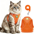Cat Harness and Leash, Cat Harness and Leash Escape Proof (Orange-M) - Image 1