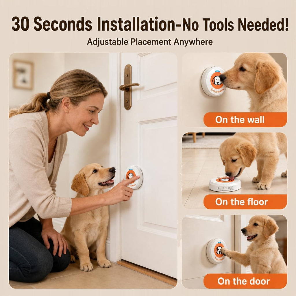 Premium imported dog training bell kit with retail packaging components