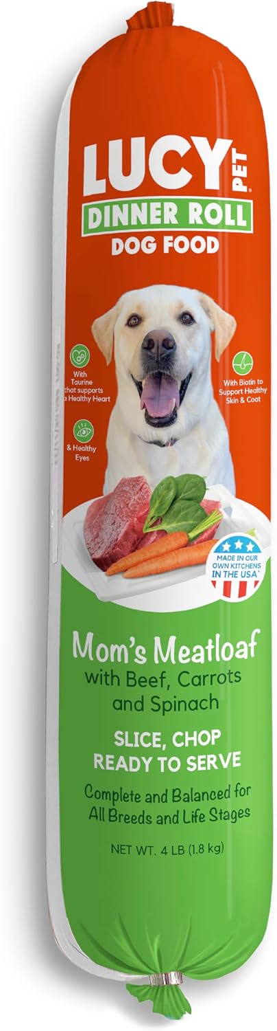 Lucy Pet Dinner Rolls-Mom's Meatloaf Chicken with Carrots and Spinach 4lb - Image 9